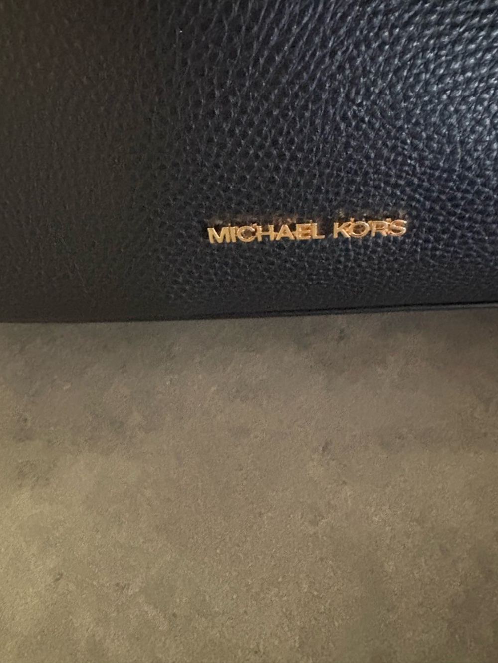 Michael Kors Black Leather Shoulder Bag with Gold-Tone Accents - Picture 3 of 3